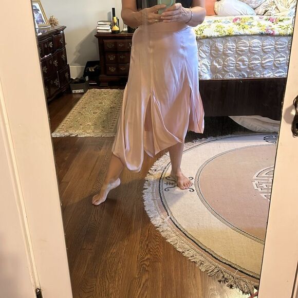Nicole Miller‎ Collection pink silk unusual asymmetrical skirt - Picture 7 of 9